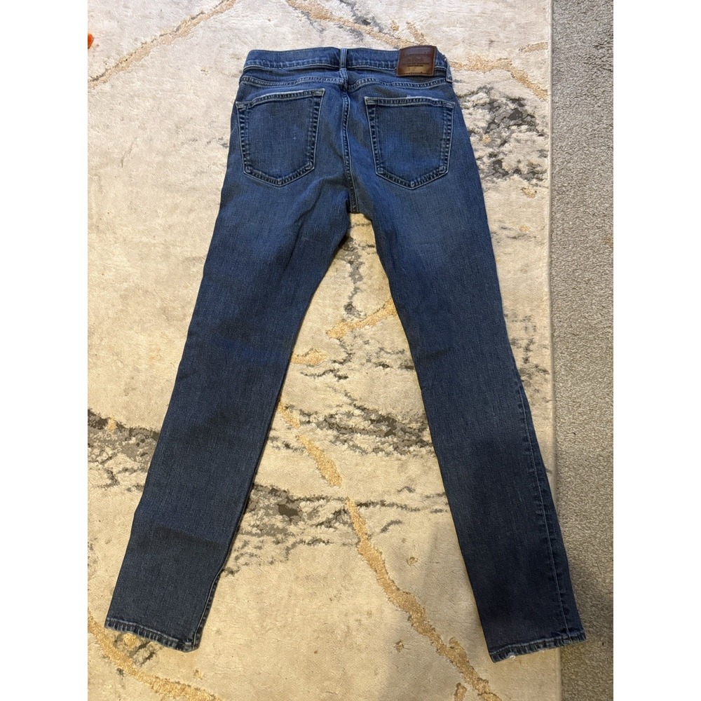 Abercrombie & Fitch Langdon Skinny Stretch Distressed Dark Wash Blue Jeans - Picture 2 of 4